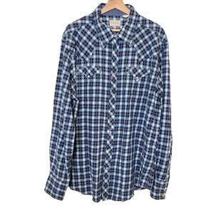 Stetson Mens Original Rugged Ombre Check Twill Plaid Western Shirt Size 2XL